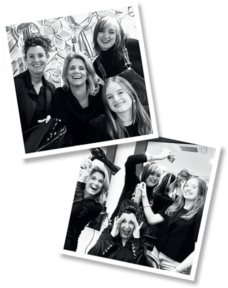 Het team van Studio Scissors Schreurs in de salon, maart 2026